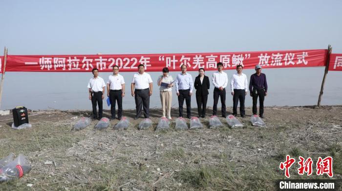 9月20日，新疆兵团第一师阿拉尔市2022年“叶尔羌高原鳅”放流仪式举行。　潘许　摄
