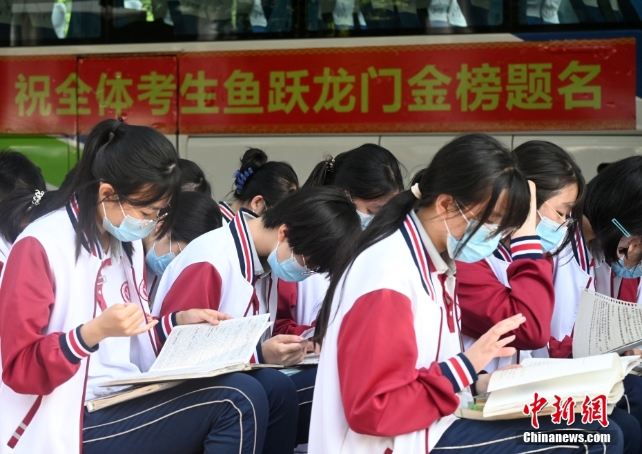 资料图：考生们认真温习。 <span target='_blank' href='/'>中新社</span>记者 翟羽佳 摄