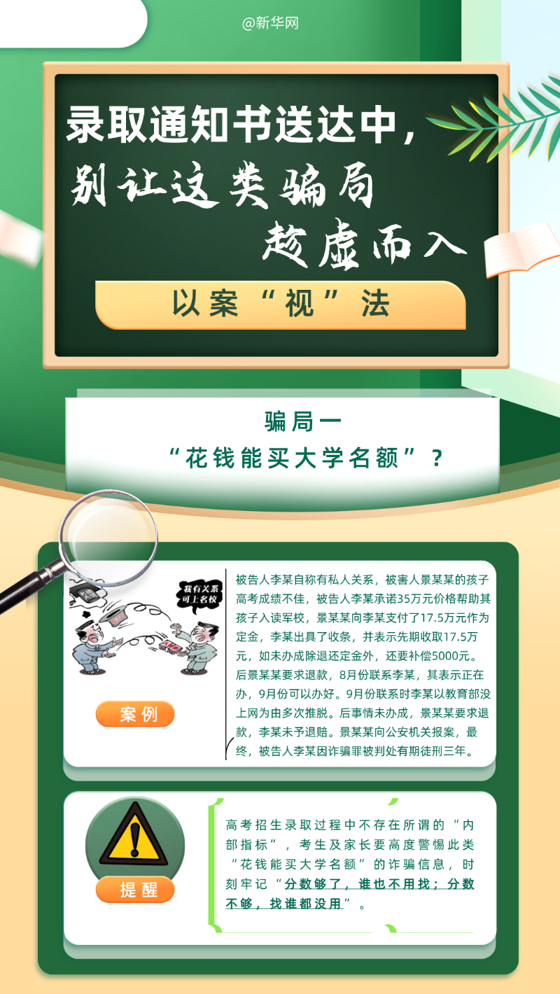 录取通知书送达中，别让这类骗局趁虚而入图1