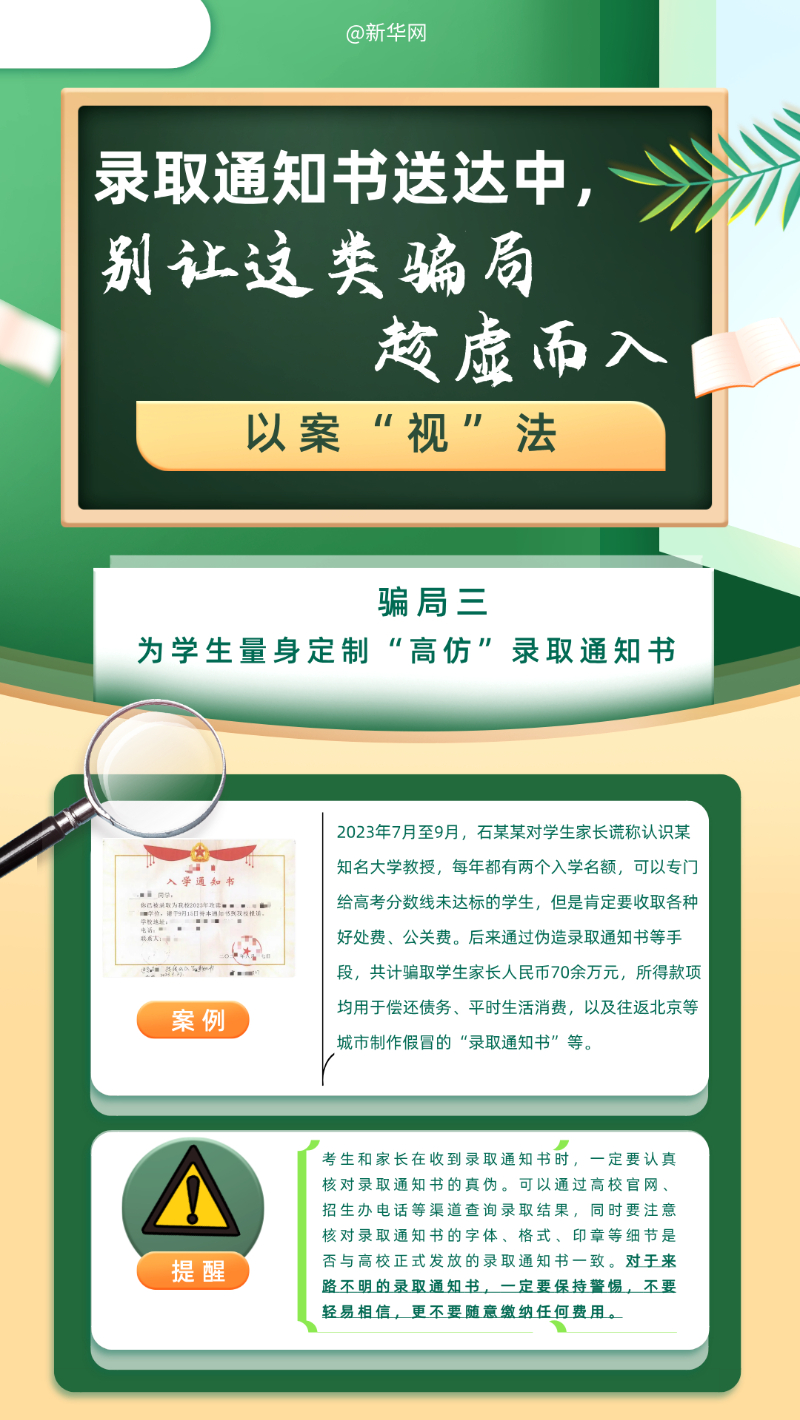 录取通知书送达中，别让这类骗局趁虚而入图3